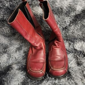 Vintage Dr. Martens 9909 Oxblood Leather Boots – Rare Zip-Up Moc Toe